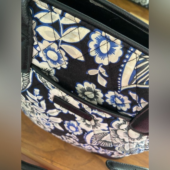 Vera Bradley Signature Trimmed Satchel Snow Lotus Floral - Picture 7 of 14